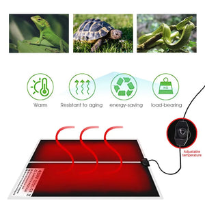 UK Plug Terrarium Reptiles Heat Mat Climbing Pet Adjustable Temperature Controller Heating Warm Pads for Supplies Accessories