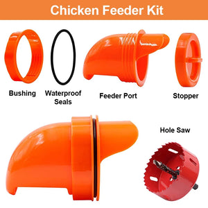 Good Quality Chicken Feeder Poultry Feeder Port Rain Rodent Proof No Waste Fit For Buckets Barrels Bins Gravity Feed Kit Troughs