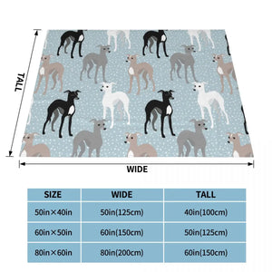 Greyhound Whippet Lurcher Galgo Dog Blanket Flannel Spring Autumn Cartoon Warm Throw Blankets for Bed Travel Bedding Throws