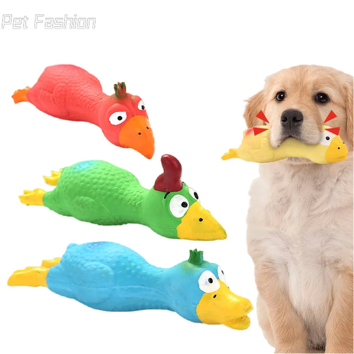 Cute Latex Chicken Shape Pet Squeak Toys Dog Cat Puppy Chew Sound Toys Simulation Screaming Chicken Creative Dog Accessories