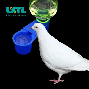 Plastic Pet Bird Dove Drinker Bowl Quail Water Cups Bottle Cat Chicken Pigeon Parrot Hamster Double Nozzle Water Guide For  Bird