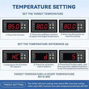 Aquarium Water Chiller Cooler Warmer with Pump 32-212°F Temperature Setting Suitable for 16gal Water for Home Aquarium Fish