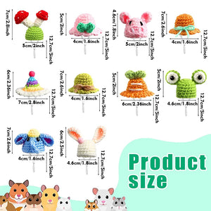 Mini Hamster Hat Small Animals Lovely Hand Knitted Hats For Lizard Guinea Pig Reptile Christmas Party Clothes Costume Pet Caps