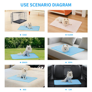 Pet Dog Cooling Mat Summer Dogs Pad Cat Blanket Sofa Breathable Washable Cooling Dog Bed for Small Medium Large Dogs Car Mat