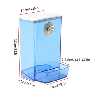 Bird Feeding Box Dustproof Food Dispenser AntiSplash Parrots Food Feeding Birds Cage Screw Feeder Clear Food Container