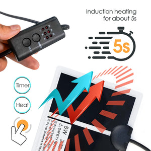 5-45W 2/4/6H Timing Plants Heating Pad Reptile Terrarium Heaters Waterproof Warmer Heat Mat with 3-Gear Temperature Controller