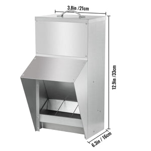 VEVOR  Sturdy Galvanized Steel Poultry Feeder Premium Chicken Feeder No Waste 11.5/25/30/50lbs Metal Feeder for Chickens Quails