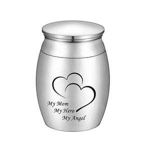 My Dad My Hero My Angel Cremation Keepsake Urns for Human Custom Stainless Steel Ashes Mini Memorial Urn Funeral Urns for Ashes