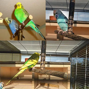 T-Shape Natural Wooden Pets Parrots Perches Standing Rack 18*15cm Birds Supplies Cage Decor Accessories for Cockatiels Lovebirds