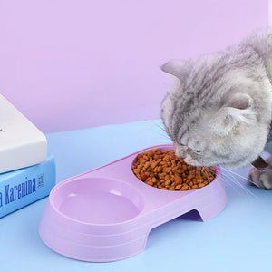 Pet Double Bowl Plastic Kitten Dog Food Drinking Tray Feeder Cat Feeding Pet Supplies Accessories Dog Accessories Pet Bowl