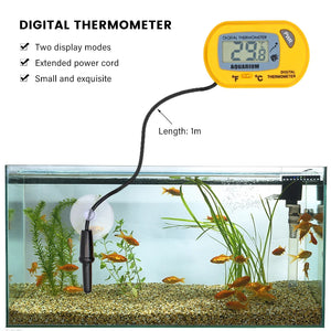 1pc Digital Lcd Digital Aquarium Thermometer Temperature Water Meter Aquarium Temp Detector Fish Alarm Pet Supplies Tool Aquatic