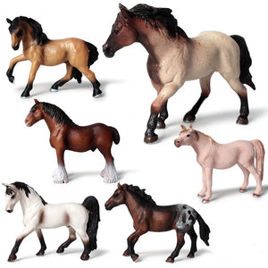 Miniature Horse Cowboy Stud Farm Stable Horseman Action Figures Animal Model Appaloosa Harvard Hannover Clydesdale Quarter Horse