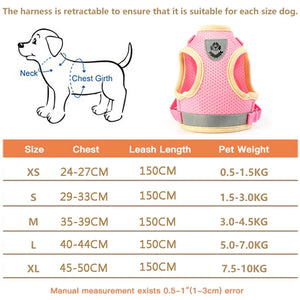 Dog Harness Vest Set for Small Medium Dog Harness Leash Puppy Cat Reflective Chest Strap Chihuahua Yorkies Walking Lead Leash