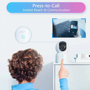 ZOSI C518 Indoor Pan/Tilt Smart Security IP Camera 2K 360° Baby Pet Monitor AI Human Tracking 2.4G/5G WiFi Surveillance Camera