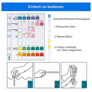 100pcs Nitrite Nitrate Chlorine PH Tester Strips 6-in-1 Aquarium Fish Tank Water Quality Test Strip Kit Water Tester Paper