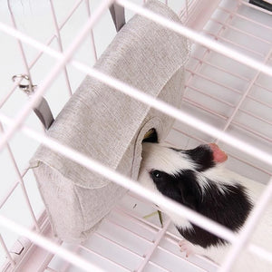 1PC Hanging Pouch Feeder Hay Bag Holder with Hooks Feeding Dispenser Container for Rabbit Guinea Pig Hamster Small Animals Pet