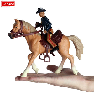 OozDec West Cowboy Horse Model Action Figures Emulational Horseman Horse Animals Ornaments Playset Figurine Kids Toy Gift