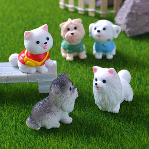 12PCS Miniature Dog Figurines Miniature Terrarium Crafts Realistic Animals Dogs for DIY Micro Landscape Fairy Garden Accessories