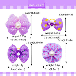 20/30pcs Pet Dog Hair Accessories Dog Bows with Pearl Diamond Dog Bowknot Pet Grooming Hair Bows for Small Dogs Accessoreis