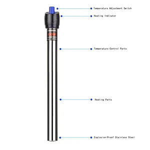 EU Fish Tank Heating Rod Stainless Steel Explosion Proof Aquarium Electric Automatic Constant Temperature Heater