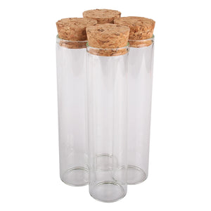 5pcs 60ml Glass Tubes with Cork Stopper Test Tubes Lab Glassware Spice Jars Vials Terrarium 3*12CM for Accessory Craft DIY