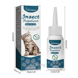 50ml Insect Repellent Spot on Cat Defense Against Parasites, Ticks, Fleas and Mites Health Cleaning Supplies