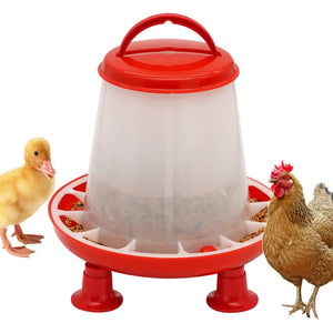 New 1.5kg Chicken Duck Feeder Bucket With Leg  Poultry Food Fountain Chicken Chick Hen Lid Handle Feeding Watering Supplies