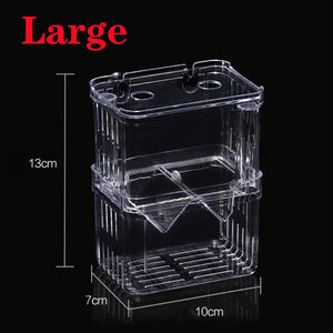 Aquarium Fish Breeder Box High Clear Double Hatching Incubator Hatchery Isolator Breeding Isolation Box Fish Tank Turtle Reptile