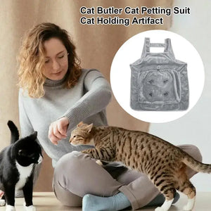 Cat Carrier Apron with Holes Outdoor Travel Small Cat Dogs Hanging Chest Bag Sleeping Pocket Winter Plush Pets Carrier Bag