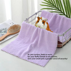 2Pcs Rabbits Soft Blankets Guinea Pig Hamster Fleece Cage Liners Small Pets Items Bedding Mat Bathe Towels Hamster Accessories