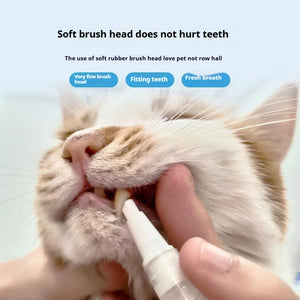 Pet Toothbrush Pen Teeth Cleaning Tool Fresh Breath Pet Toothbrush Toothpaste All-in-One Teeth Cleaning for Dogs and Cats