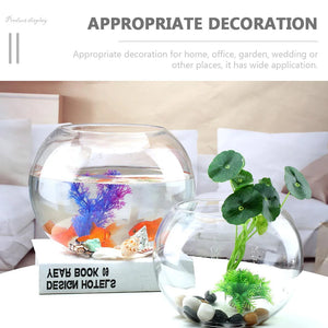 Glass Fish Bowl Desktop Terrarium Small Ball Goldfish Tank Air Plant Vase Succulent Planter