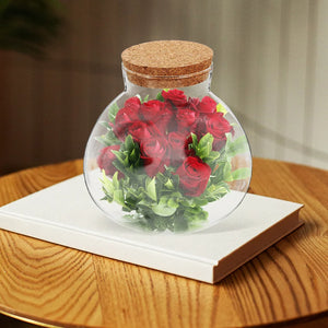 2 Pcs Glass Dome Wooden Base Desktop Decor Clear Case Tiny Covered Topper Ecological Vase Mini Plants Terrarium Succulents