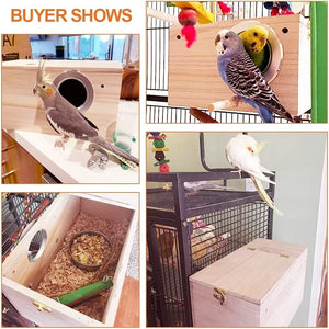 Wood Bird House Nest Birds Breeding Box Bird Parrot Breeding Decorative Cages Pet Accessories Home Balcony Decoration Mating Box