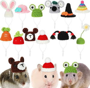 Bird Hat Small Animals Lovely Hand Knitted Hats for Hamster Lizard Guinea Pig Reptile Party Clothes Costume Pet Caps