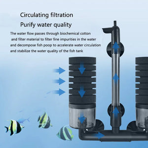 Black Aquarium Filter for Aquarium Fish Tank Air Pump Skimmer Biochemical Sponge Filter Aquarium Bio Filters Filtro Aquario