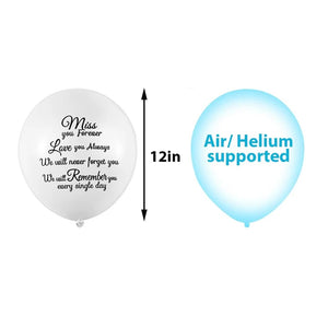 10/20/30pcs Memorial Balloons 12inch Remembrance We will Miss You Funeral Remembrance Balloons for Funeral Condolence Anniversar