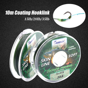 10m Carp Fishing Line Method Feeder Coared Braid Hooklink Fishing Hair Rig Sinking Wire For Carp Coarse Fish Accessories Tackle