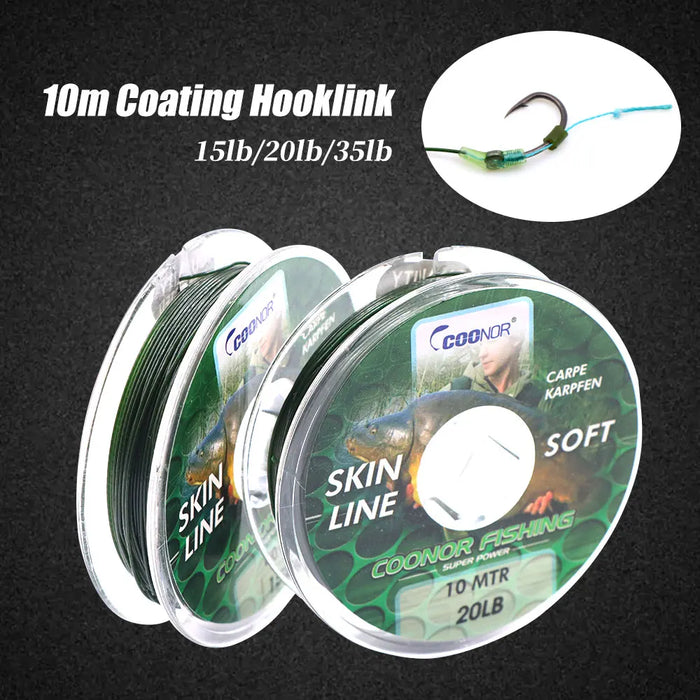 10m Carp Fishing Line Method Feeder Coared Braid Hooklink Fishing Hair Rig Sinking Wire For Carp Coarse Fish Accessories Tackle