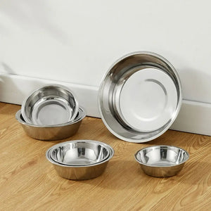 Large Capacity Dog Bowl Stainless Steel Pet Feeding Bowl Cat and Dog Food Drinking Bowl Metal Feeder Bowl Durable and Cheap