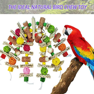 Parrot Toys Natural Corn Wood Parrot Bird Toys Love Bird Cage Funny Training Bird Toys Bite Resistant Bird Tearing Toy