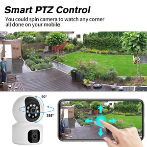 Dual Lens 4MP WiFi IP Camera CCTV 360° PTZ Smart Home Security Protection Video Monitor Baby Nanny Pet Indoor Surveillance Cam