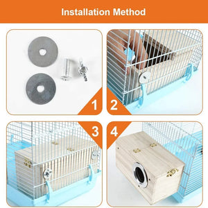 Wood Bird House Nest Birds Breeding Box Bird Parrot Breeding Decorative Cages Pet Accessories Home Balcony Decoration Mating Box