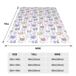 Cartoon Cute Cat Animal Blanket Coral Fleece Plush Winter Multifunction Lightweight Throw Blankets for Sofa Outdoor Rug Piece