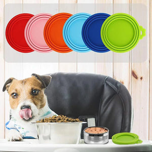 1pcs Food Can Lid Silicone Canned Lid Sealed Feeders For Puppy Dog Cat Storage Top Cap Reusable Cover Health Pet Daily Supplies