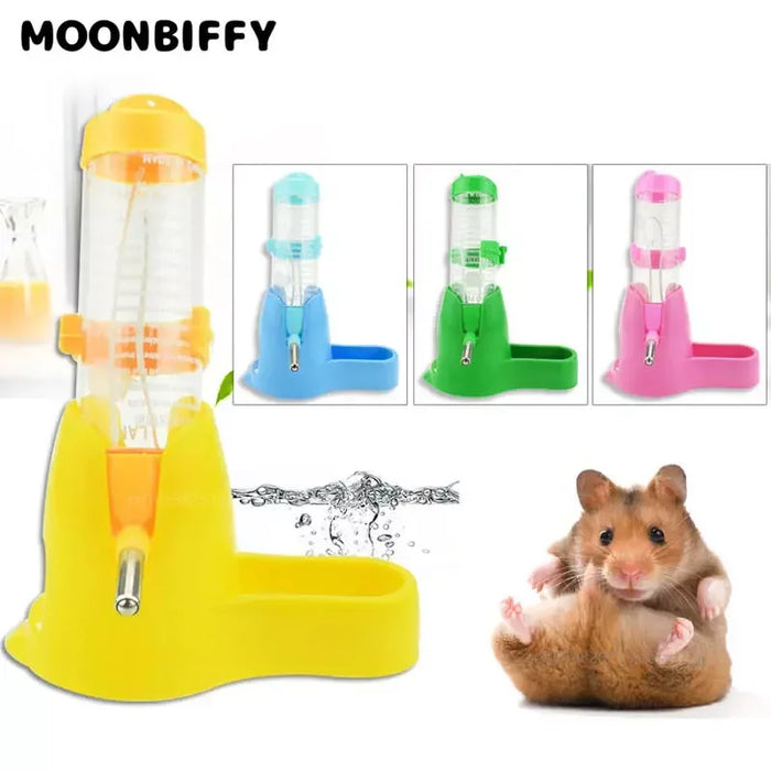 2 In 1 Hamster Water Bottle Small Animal Lapin Accessories Automatic Feeding Device Food Container 4 Styles Pet Drinking Bottles