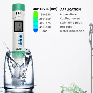 ORP-200 Temperature ORP Meter -999~1000mv Digital Redox Tester IP67 Waterproof for Water Treatment Swimming Pool Aquarium SPA