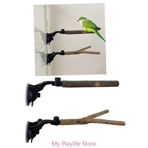 Bird Perch Toy Bird Cage Perch Stand Suction Cup Standing Perch Parrots Perches Cage Accessories for Conures Lovebirds Cockatoos