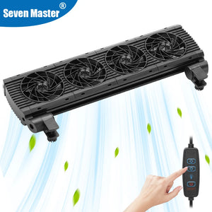 Aquarium Cooling Fan 8 Variable Speed Adjustable Wide Angle Chiller Fish Tank Fit For 15mm tank thinckness