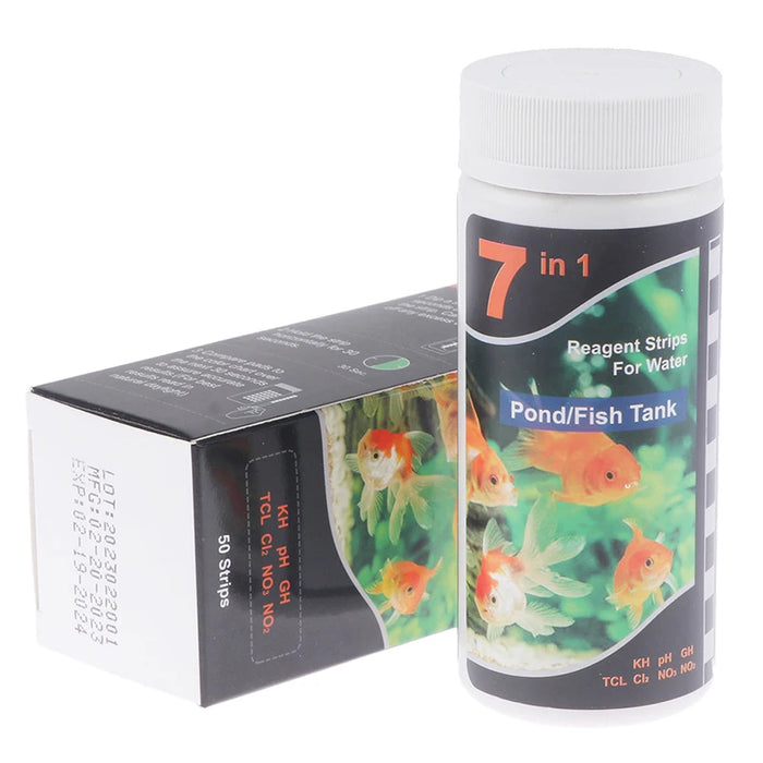 1Pc 7in1 Aquarium Testing Kit for Freshwater Saltwater Pond Test Strips for Fish Tank Testing For Fresh Salt Water 11.0*4.5cm